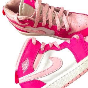 Used Air Jordan Girls Nike Pink and White Sneakers